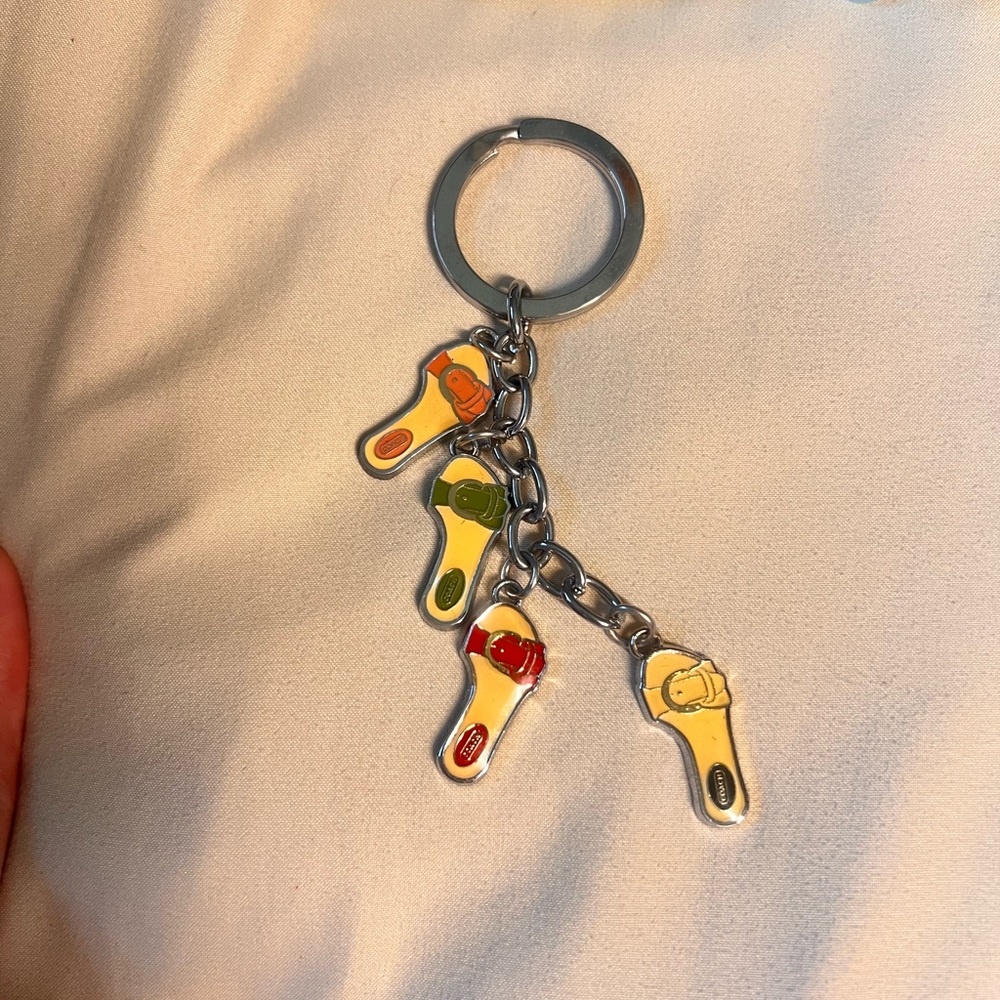 Coach Multicolor Flip Flop Sandals Keychain - Picture 5 of 7